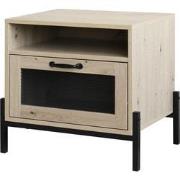 QUVIO Nachtkastje met deurtje en open lade - QUV1020 - Walnut light br...