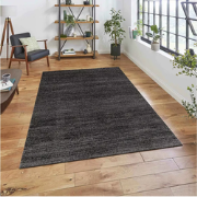 Tapijtenloods Loft Modern Effen Antraciet vloerkleed Laagpolig- 80x200...