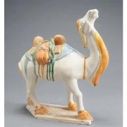 Fine Asianliving Chinese Tang Style Glazed Ceramic Figure of a Camel