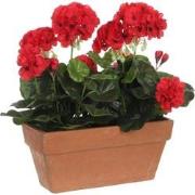 Mica Decorations Geranium Kunstplant in Balkonbak - L29 x B13 x H40 cm...