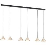 minimalistische hanglamp De angelis Zwart 6-lichts