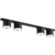 minimalistische plafondlamp Pizzo Zwart 4-lichts