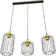 industriële hanglamp Mariani Zwart 3-lichts