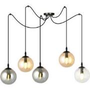 moderne hanglamp Guerra Zwart 5-lichts