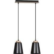 scandinavische hanglamp Romano Zwart 2-lichts