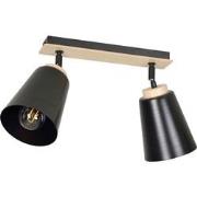 scandinavische plafondlamp Gallo Zwart 2-lichts