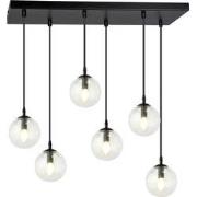 moderne hanglamp Fabbri Zwart 6-lichts