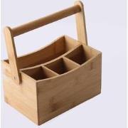 Decopatent® Pennenbakje - Bamboe hout - 4 vakken - Bureau organizer - ...