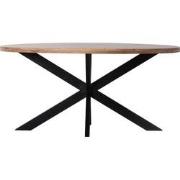 Eettafel Ovaal - Hout - Metaal - 160x100x77cm - Kim - Giga Meubel