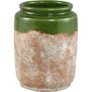 PTMD Bloempot Breffni - 20x20x25 cm - Terracotta - Groen