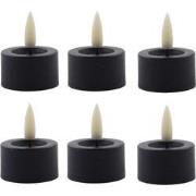 Mansion atmosphere led waxinelichtjes zwart - 6 stuks