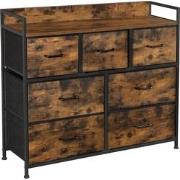 Commode kast 7 stoffen laden met handgrepen metalen frame industrieel ...