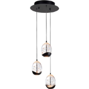 Highlight - Transparant Egg - Hanglamp - LED - 25 x 25  x 150cm - Zwar...