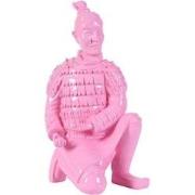 Fine Asianliving Terracotta Beeld Knielende Boogschutter Roze