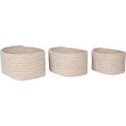 Carlijn katoenen manden beige - set van 3