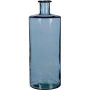 Mica Decorations Guan Fles Vaas - H40 x Ø15 cm - Glas - Blauw