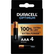 Duracell Optimum AAA Batterij, FR03, Niet Oplaadbaar, 4 Stuks