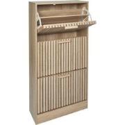 Schoenenkast Klaus 3 lades 24x60x113 cm - voor 18 paar - Bruin