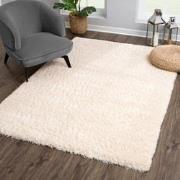 Tapijtenloods Porto Soft Fluffy Vloerkleed Hoogpolig Effen Creme- 80X1...