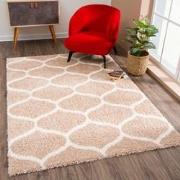 Tapijtenloods Madrid Shaggy Design Vloerkleed Beige Creme Hoogpolig- 8...