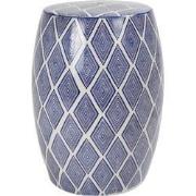 Fine Asianliving Keramische Kruk Blauw Wit Geo Handgemaakt D33xH46cm