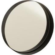 J-line - Spiegel Rond Boord Metaal Zwart Small - 30x30x5cm