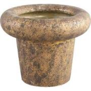 PTMD Relandi Ronde Bloempot - H28 x Ø35 cm - Cement - Goud