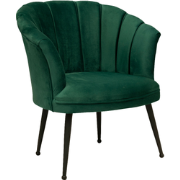 Luxe Velvet Schelp Fauteuil Mila Groen | Zwarte Poten