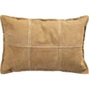 PTMD Cobie Camel Suede Leather Cushion Rectangle