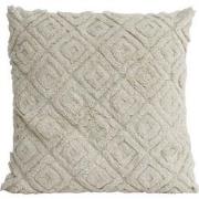 PTMD Josephine Cream cotton cushion diamond pattern squ