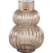 PTMD Uger Brown ribbed glass vase round structure