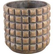 PTMD Wiliam Bloempot - 30x30x30 cm - Cement - Bruin