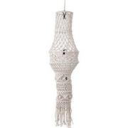 PTMD Milley Cream Cotton Macrame Hanging Lamp W Tassels