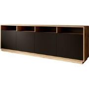 Meubella Dressoir Acuna - Mat zwart - Eiken - 238 cm