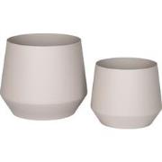 QUVIO Bloempotten – Set van 2 – Metaal – Beige