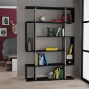 Boekenkast Mito Antraciet Bruin Melamine 110x161x25,5 cm