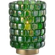 J-line - Theelicht Vierkant Mozaiek Glas Groen Large - 14.5x14.5x20cm