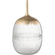 J-line - Voorraadpot Crackle Glas Transparant Goud Large - 15x15x27.5c...