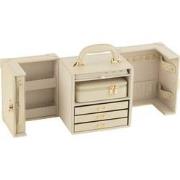 J-line - Juwelenkoffer Met Handvat Kunstleder Beige - 29.5x18.5x22cm