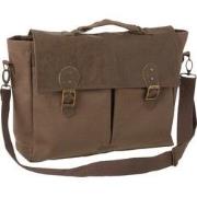 J-line - Boekentas Met Riem Textiel Bruin - 38x12x31cm