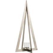 J-line - Theelichthouder Boom Stainless Steel/glas Zilver Large - 19x1...