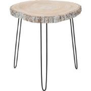 J-line - Bijzettafel Paulownia Hout/ijzer Grey Wash Large - 55x50x59cm