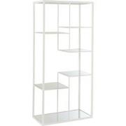 J-line - Rek 5 Legplanken Metaal/glas Wit - 82x42.5x177cm