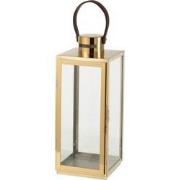 J-line - Lantaarn Vierkant Metaal/glas Goud - 17x17x52cm