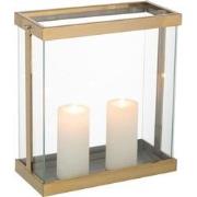 J-line - Lantaarn Rechthoekig Enma Ijzer/glas Goud Small - 32x15x35.5c...