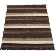 J-line - Plaid Etnic Katoen Bruin/zwart/beige - 90x150x1cm