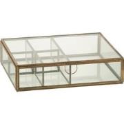 J-line - Box Glas/metaal Brons Small - 25.5x20x6.5cm