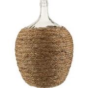 J-line - Fles Bedekt Gras/glas Naturel Large - 37.5x37.5x53cm