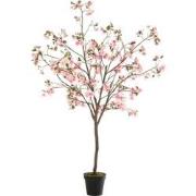 J-line - Bloesemboom Plastiek Roze/bruin Large - 140x140x190cm