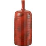 J-line - Vaas Akane Fles Keramiek Rood Large - 20x20x49.5cm